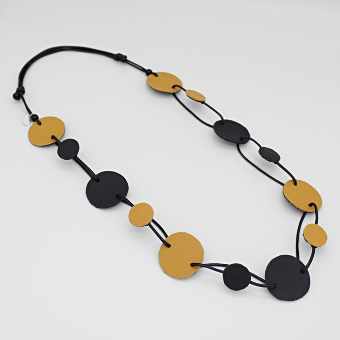 Mustard Catalina Leather Necklace - Sylca Designs - Chunky Jewelry