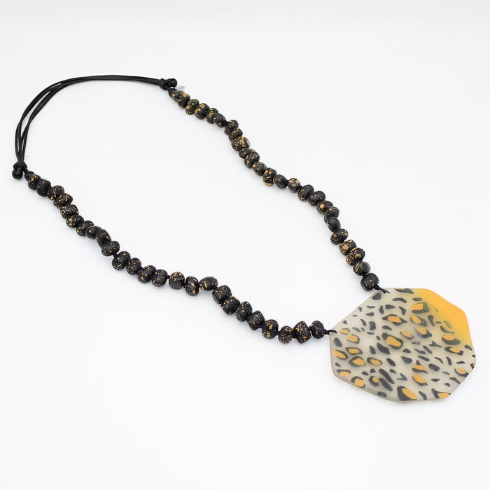 Mustard Cheetah Pendant Necklace