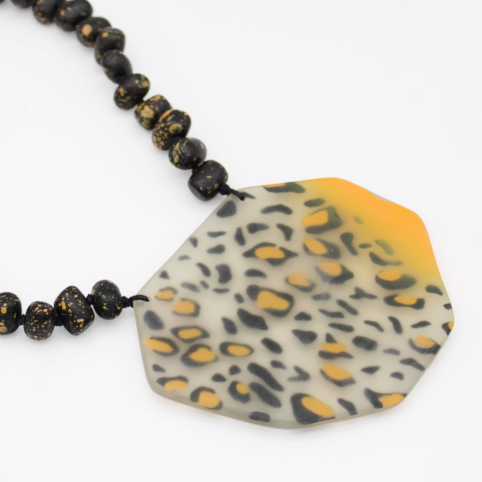 Mustard Cheetah Pendant Necklace