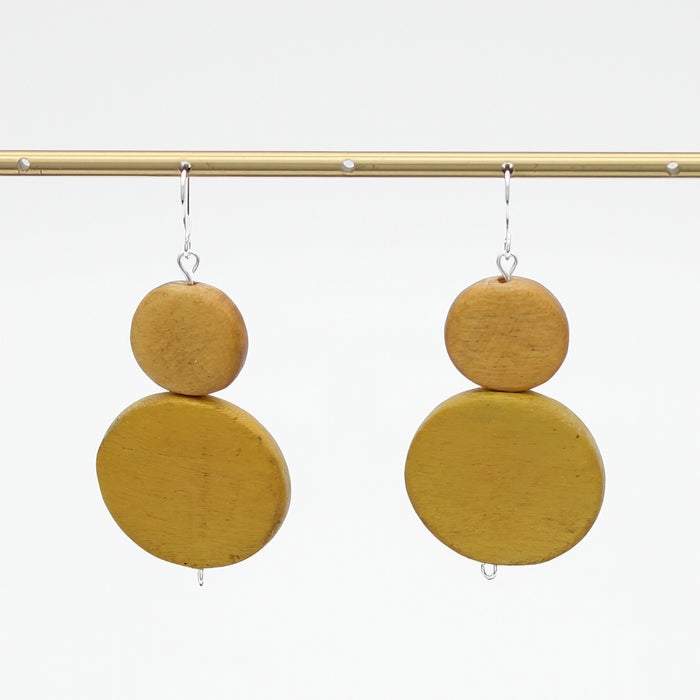 Mustard Double Bead Sarah Earrings
