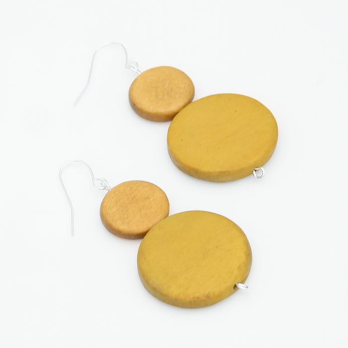 Mustard Double Bead Sarah Earrings