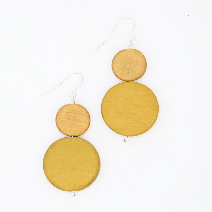 Mustard Double Bead Sarah Earrings