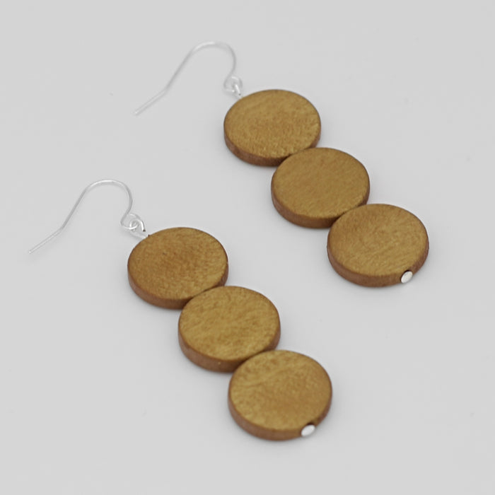 Mustard Triple Bead Kira Earring - Sylca Designs - Chunky Jewelry