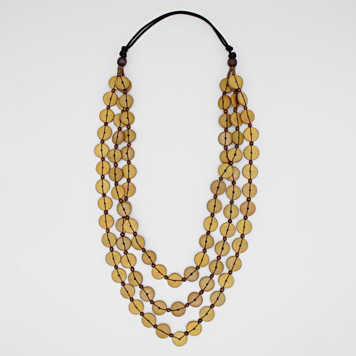 Mustard Yellow Jacey Triple Strand Necklace - Sylca Designs - Chunky Jewelry