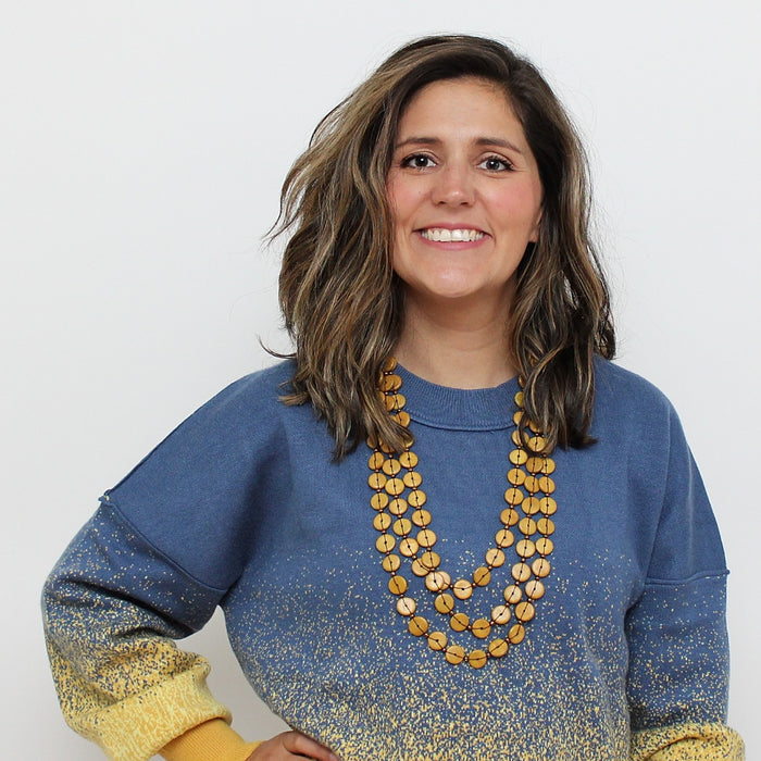 Mustard Yellow Jacey Triple Strand Necklace - Sylca Designs - Chunky Jewelry