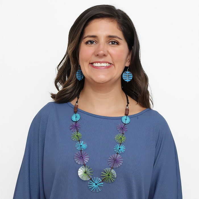 Mystic Multi Color Threaded Necklace - Sylca Designs - Chunky Jewelry