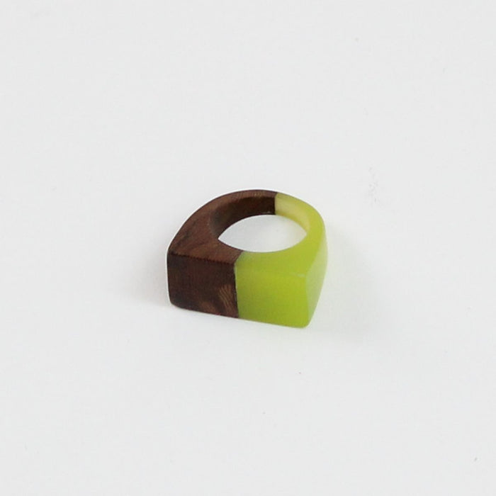 Narrow Mixed Media Ring Lime - Sylca Designs - Chunky Jewelry