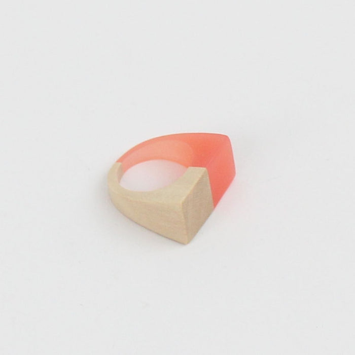 Narrow Mixed Media Ring Peach - Sylca Designs - Chunky Jewelry