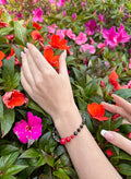 Natural Garnet with Red Coral Adjustable Bracelet JB002 - FARRA