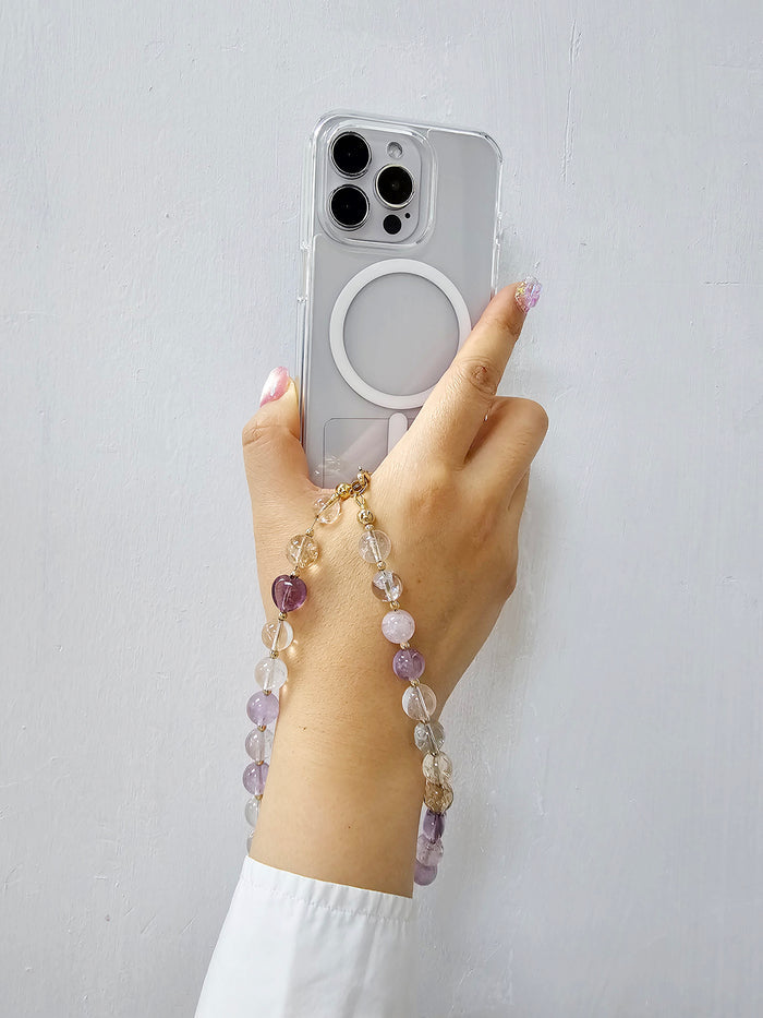 Natural Quartz Mixed Phone Strap PC023