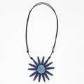 Navy Amaya Flower Statement Necklace