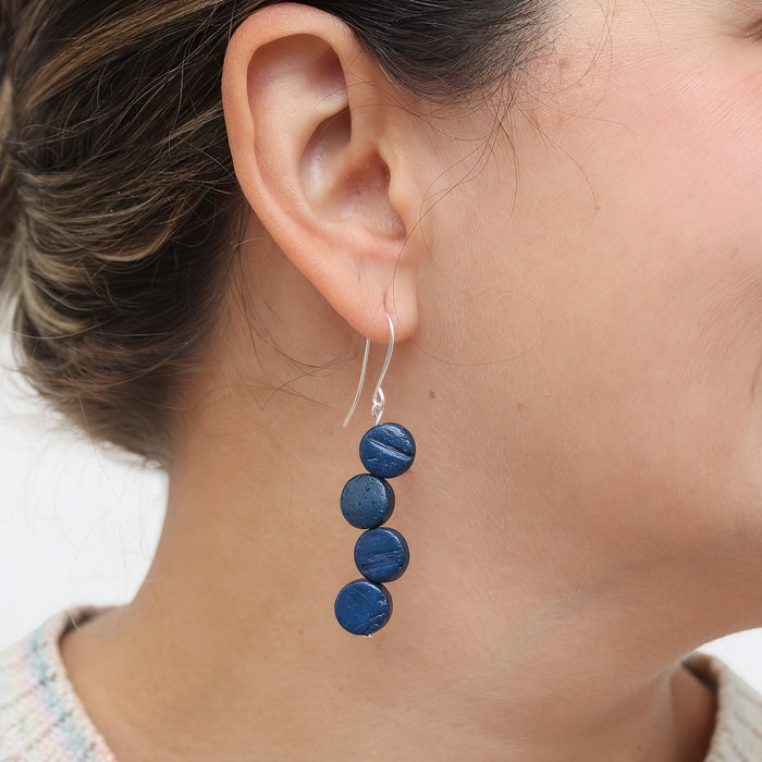 Navy Eva Dangle Earrings