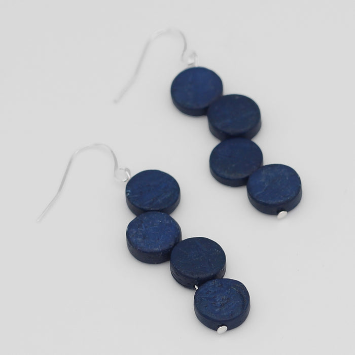 Navy Eva Dangle Earrings - Sylca Designs - Chunky Jewelry