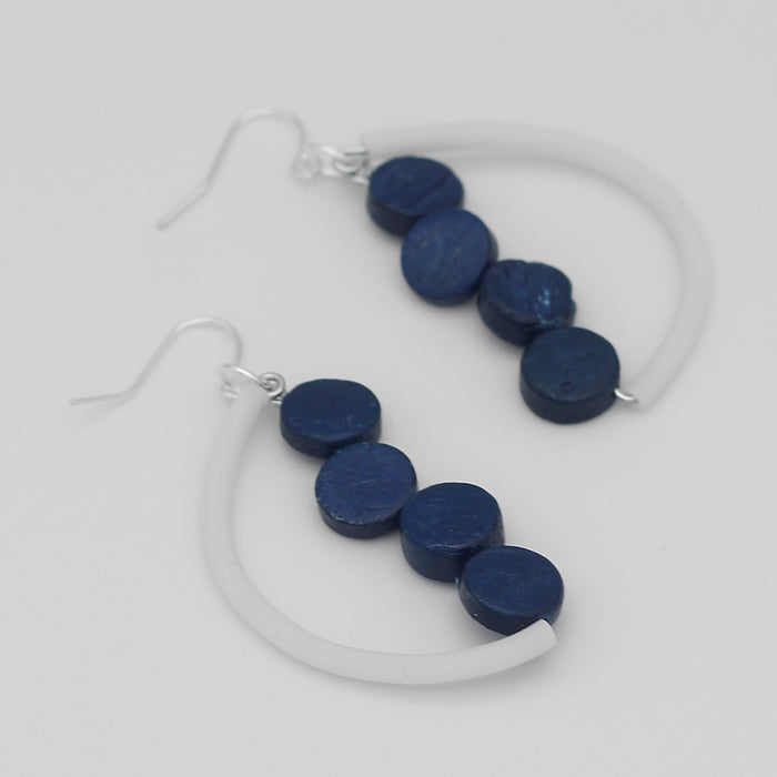 Navy Half Moon Dangle Earring - Sylca Designs - Chunky Jewelry