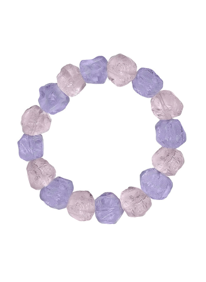 Nugget Amethyst And Rose Quartz stretchy Bracelet PB002