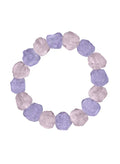 Nugget Amethyst And Rose Quartz stretchy Bracelet PB002