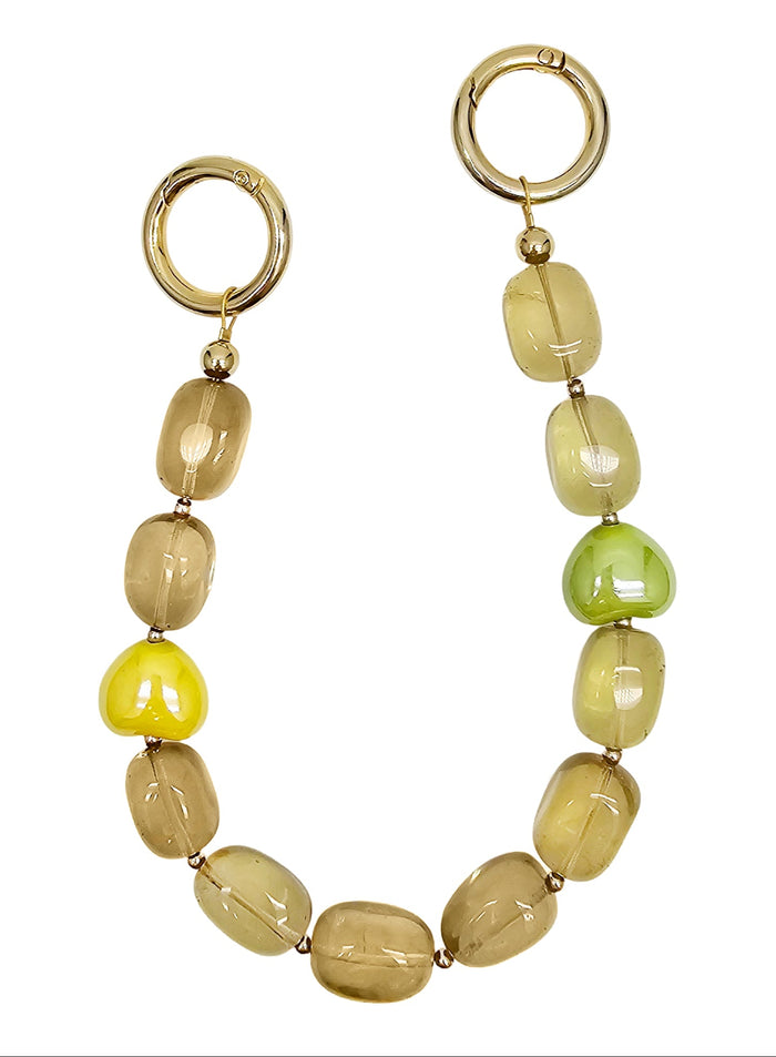 Nugget Citrine With Hearts Phone Strap PC021