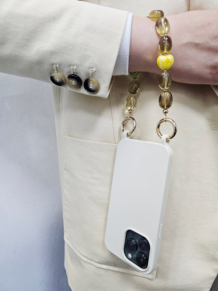 Nugget Citrine With Hearts Phone Strap PC021