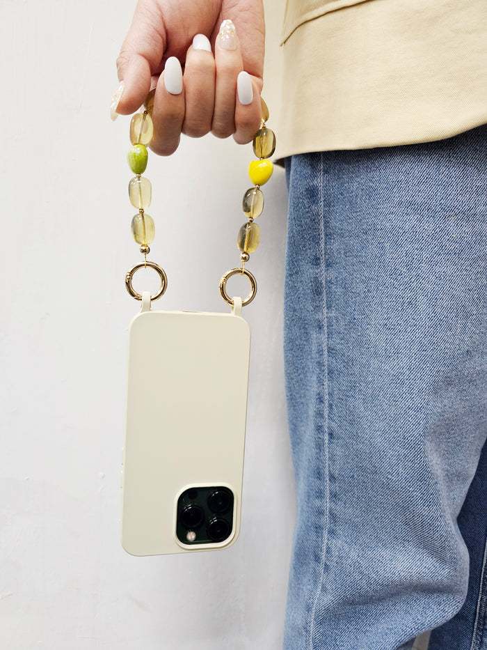Nugget Citrine With Hearts Phone Strap PC021