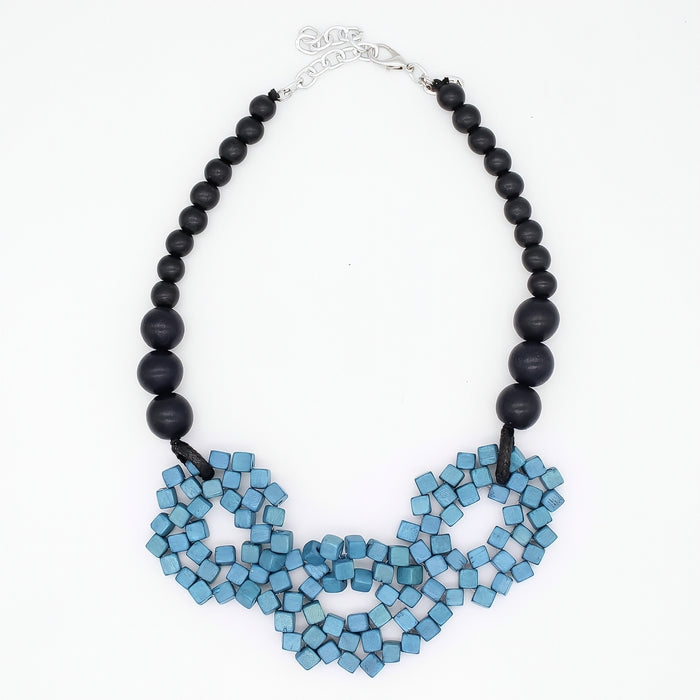 Ocean Blue Mosaic Statement Necklace