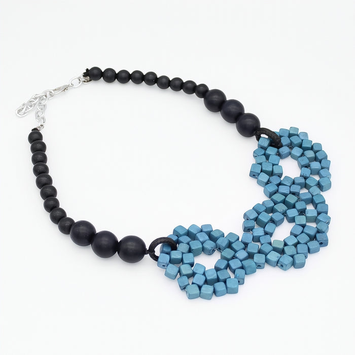 Ocean Blue Mosaic Statement Necklace
