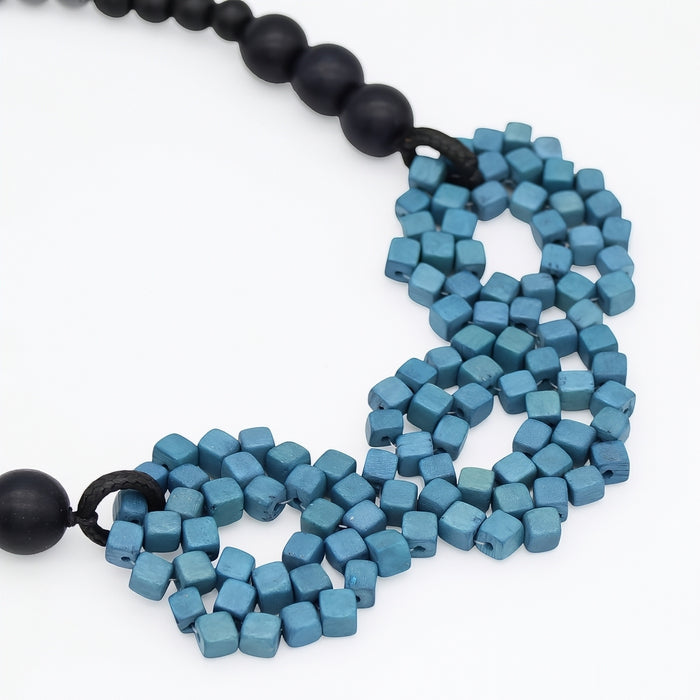 Ocean Blue Mosaic Statement Necklace