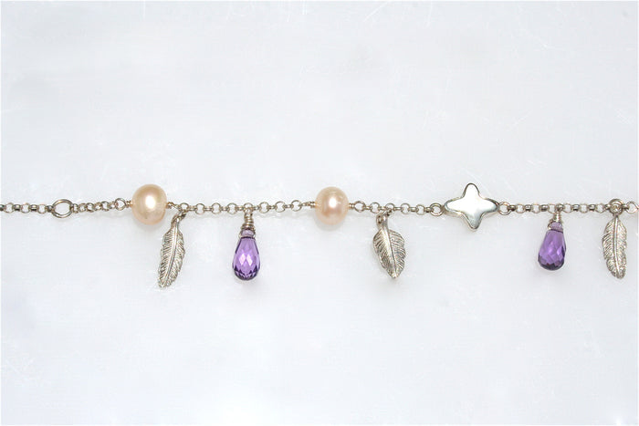 Ocean Breeze Pearl Bracelet Amethyst