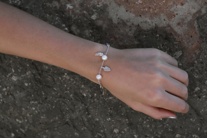 Ocean Breeze Pearl Bracelet Amethyst