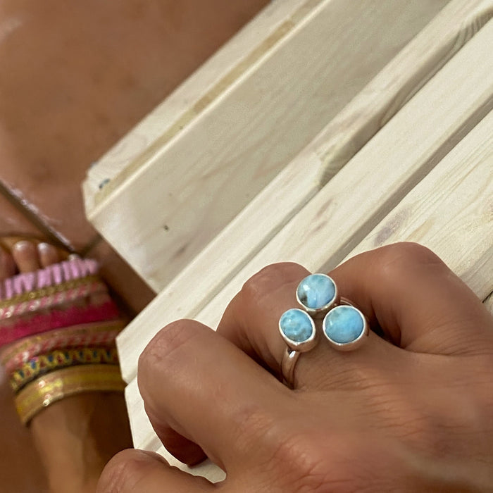 larimar ring in sterling silver