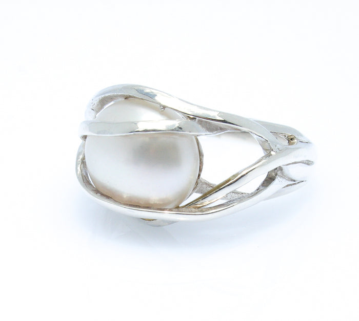 elegant bold pearl dress ring
