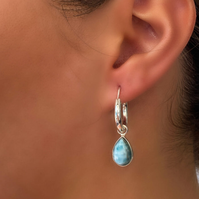 Ocean Magic Larimar Sleeper Earrings Silver | Sterling Silver Larimar Earrings