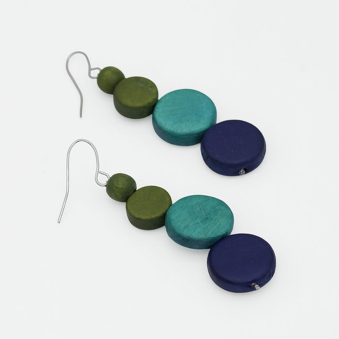 Ocean Meadow Wooden Earring