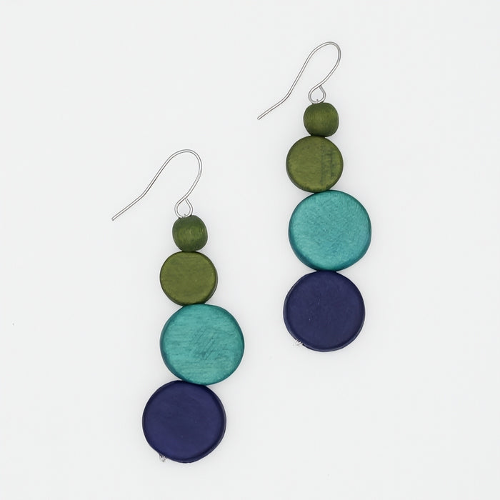 Ocean Meadow Wooden Earring