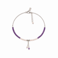 Ocean Spell Pearl Bracelet Amethyst featuring genuine amethyst gemstones, freshwater pearls and sterling silver accents on an adjustable bracelet.
