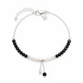Ocean Spell Pearl Bracelet with Black Agate and Sterling Silver