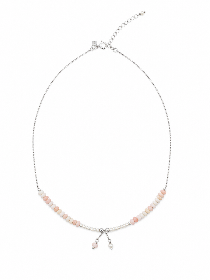 Ocean Spell Pearl Necklace Pink Opal Silver