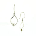 Oceanic Diamonds pearl earrings in 925 sterling silver with open teardrop frame designed in Broome Western Australia