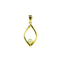 Oceanic Diamonds Pearl Pendant in gold vermeil featuring a genuine freshwater pearl suspended beneath an elegant diamond-inspired design.