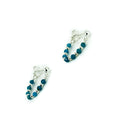 Pair of blue apatite beaded earrings on silver loop earrings
