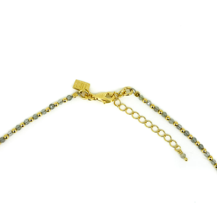 beaded gold and gemstone necklace