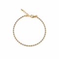 Oceanic Loops Labradorite Bracelet Gold featuring genuine labradorite gemstones with natural iridescence, accented with gold vermeil beads and an adjustable chain. A delicate beach-inspired bracelet designed in Broome, Western Australia.
