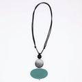 Odette Teal Oval Pendant Necklace