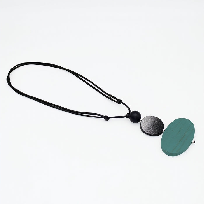 Odette Teal Oval Pendant Necklace