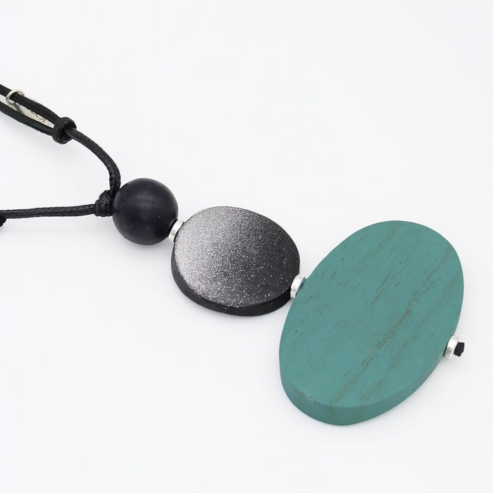 Odette Teal Oval Pendant Necklace