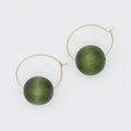 Olive Ball Hoop Dangle Earring - Sylca Designs - Chunky Jewelry