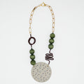 Olive Crater Statement Necklace - Sylca Designs - Chunky Jewelry
