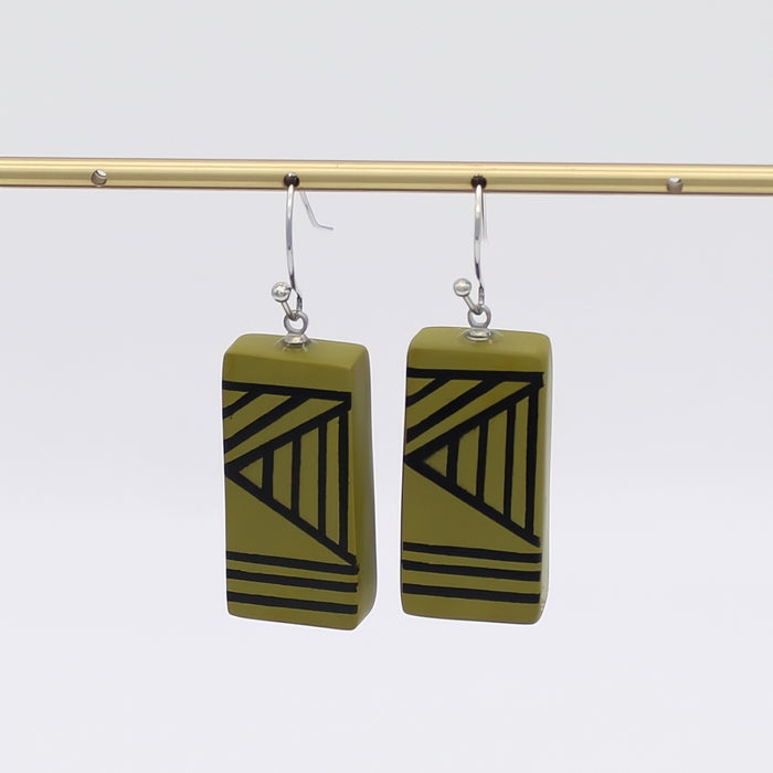 Olive Geometric Vesperra Earring - Sylca Designs - Chunky Jewelry