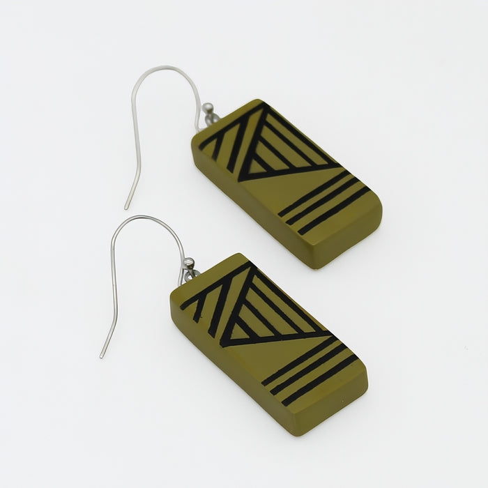 Olive Geometric Vesperra Earring - Sylca Designs - Chunky Jewelry