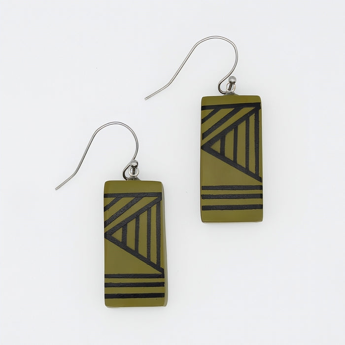 Olive Geometric Vesperra Earring - Sylca Designs - Chunky Jewelry