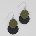 Olive Paris Leather Earrings - Sylca Designs - Chunky Jewelry
